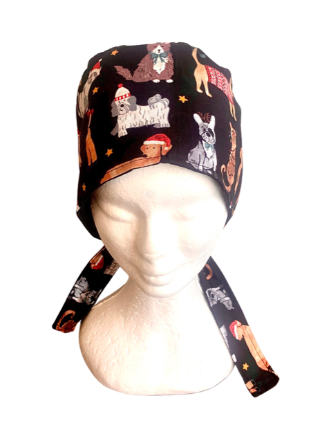 Christmas Pets Reversible Scrub Cap