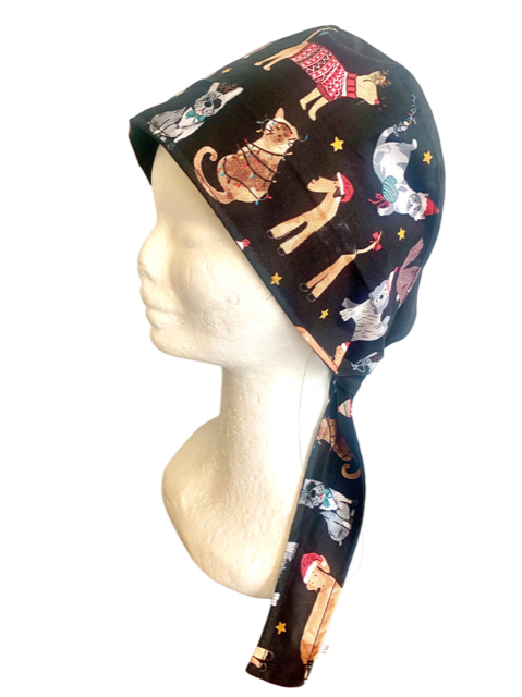 Christmas Pets Reversible Scrub Cap